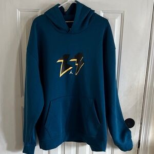 Jordan Teal Hoodie with Black and Gold Logo nwt